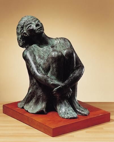 Sculpture titled "DONNA SEDUTA" by Marcello Giannozzi, Original Artwork