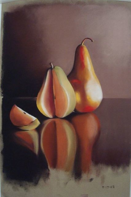 Painting titled "Pears" by Giao Nguyen, Original Artwork
