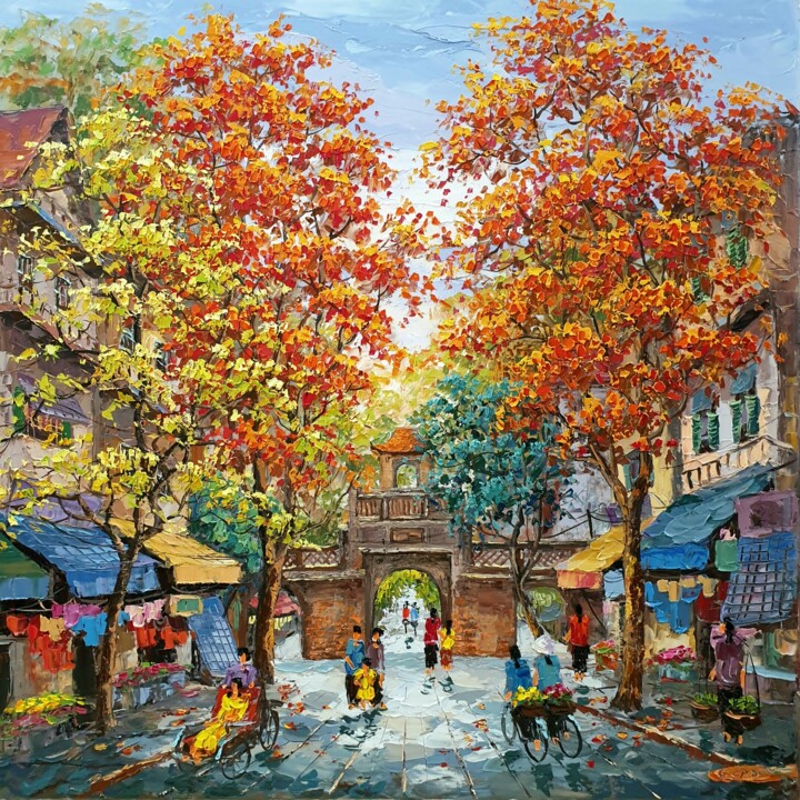 Картина под названием "Một sớm cửa ô ("Mor…" - Giap Son, Подлинное произведение искусства, Масло
