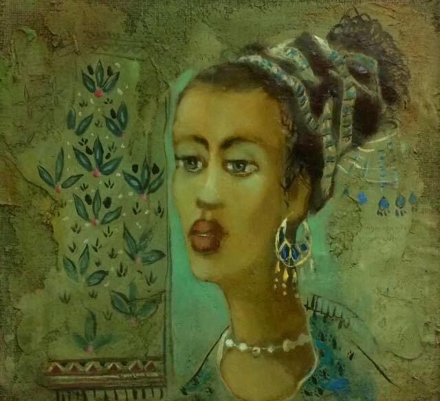 Painting titled "Cleopatra" by George Rurua, Original Artwork, Oil