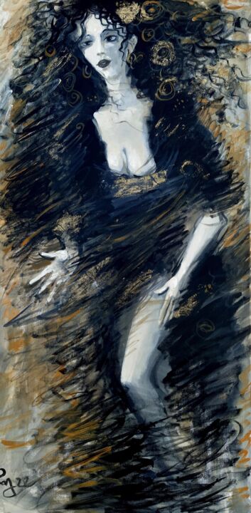 Malerei mit dem Titel "Dancer" von George Rurua, Original-Kunstwerk, Acryl