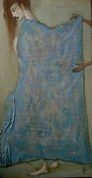Painting titled "An old dress" by George Rurua, Original Artwork, Acrylic