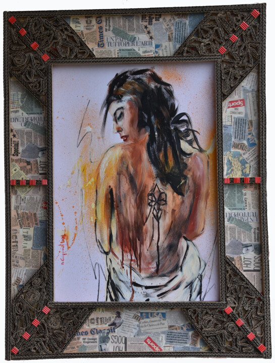 Painting titled "Sensualité" by Brigitte Gicquiaud, Original Artwork, Ink