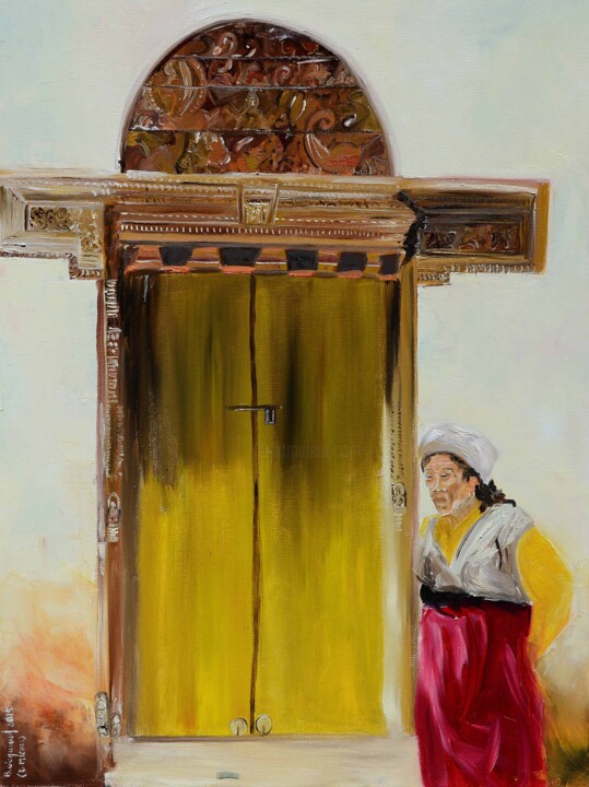 Painting titled "PATAN NEPAL (d'aprè…" by Brigitte Gicquiaud, Original Artwork