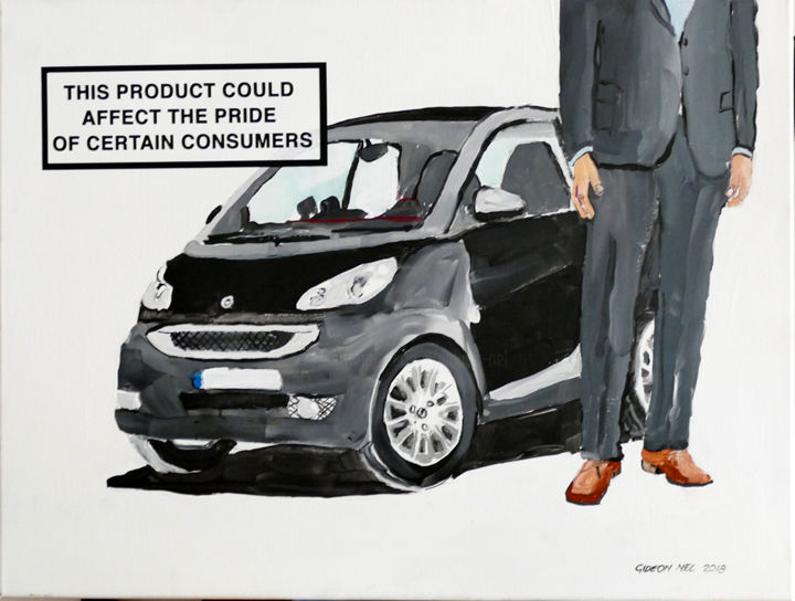 Painting titled "SMART CAR" by Gideon Nel, Original Artwork, Acrylic