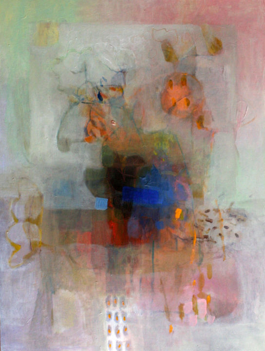 Картина под названием "Something blue" - Giedra Purlyte, Подлинное произведение искусства, Масло