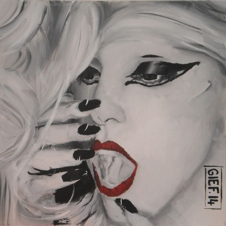Peinture intitulée "Gaga Superstar" par Gief, Œuvre d'art originale, Acrylique