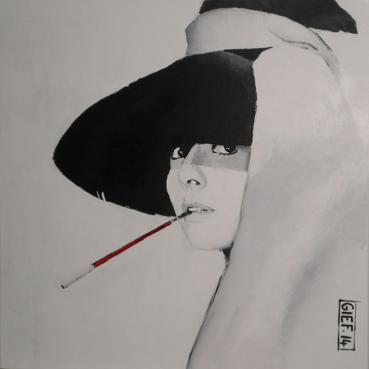 Painting titled "Audrey Hepburn" by Gief, Original Artwork, Acrylic