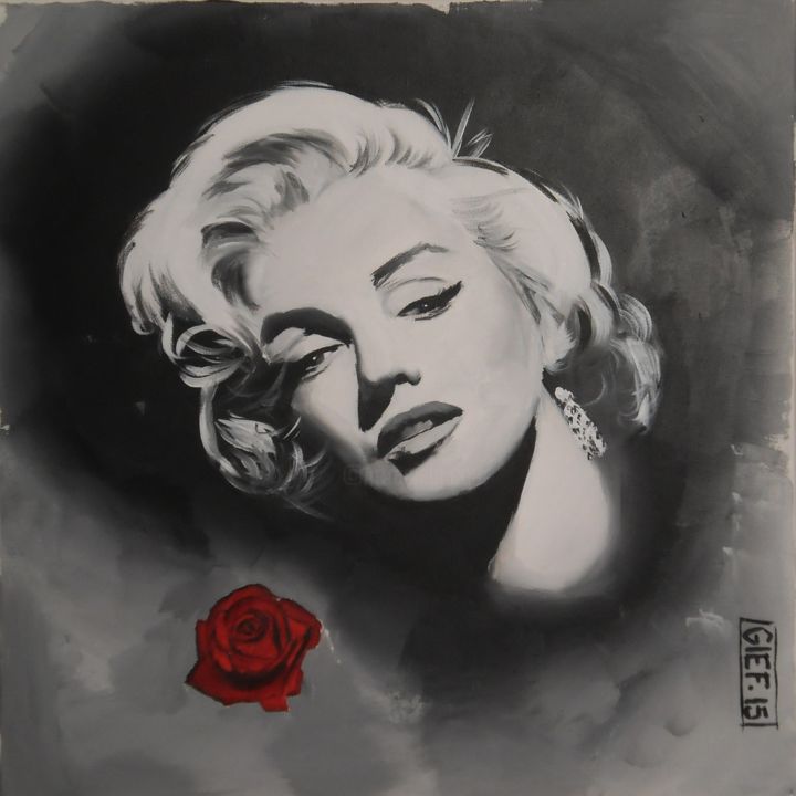 Pintura intitulada "Marilyn Monroe" por Gief, Obras de arte originais, Acrílico