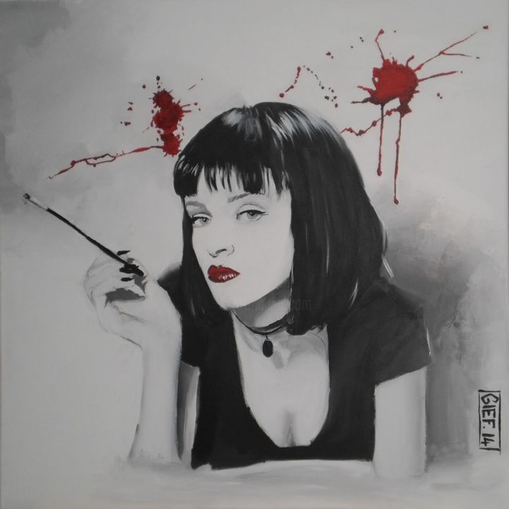 Painting titled "Pulp Fiction" by Gief, Original Artwork, Acrylic