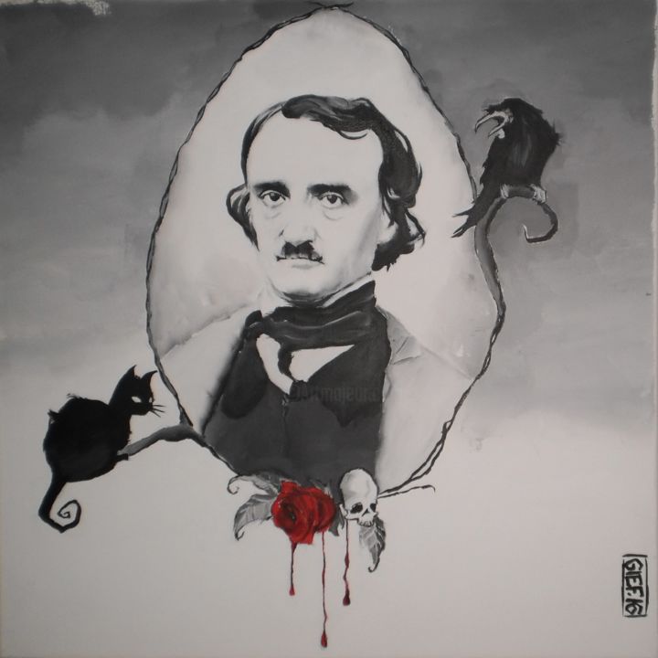 绘画 标题为“Edgar Allan Poe” 由Gief, 原创艺术品, 丙烯