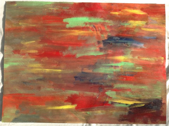 Painting titled "Chaotic coloring" by Giel Zijl, Original Artwork, Watercolor