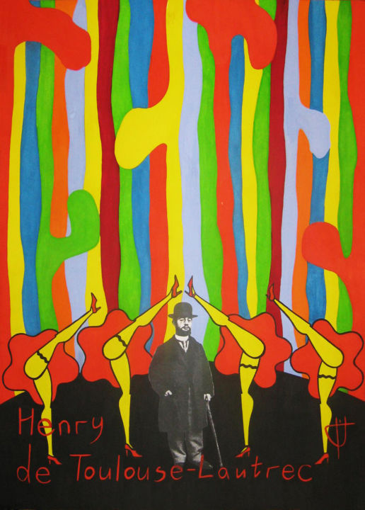 Картина под названием "henri de toulouse-l…" - Giga Kiladze, Подлинное произведение искусства, Гуашь
