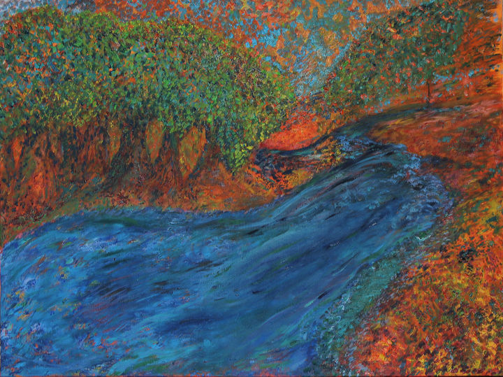Pintura intitulada "Old River" por Gigiax, Obras de arte originais,
