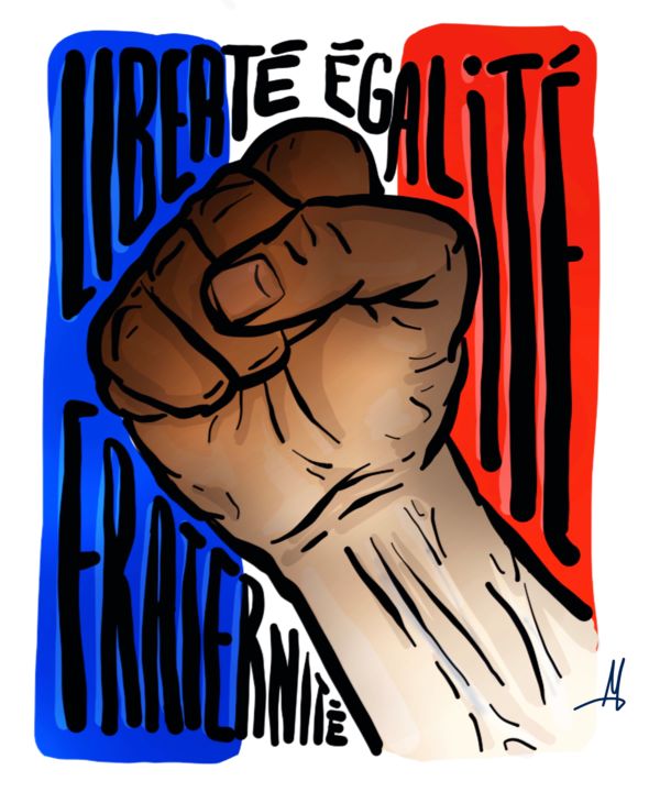 Digitale Kunst getiteld "LIBERTÉÉGALITÉFRATE…" door Mlb Dessin, Origineel Kunstwerk, 2D Digital Work