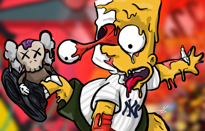 Digitale Kunst getiteld "BartSimpson" door Mlb Dessin, Origineel Kunstwerk, 2D Digital Work