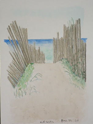 Peinture intitulée "plage North Caroline" par Gigi, Œuvre d'art originale