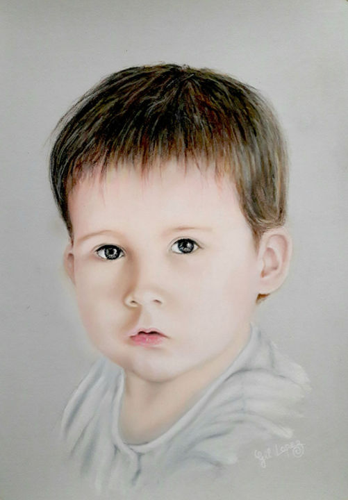 Drawing titled "Le petit Marin" by Gil Lopez, Original Artwork, Pastel