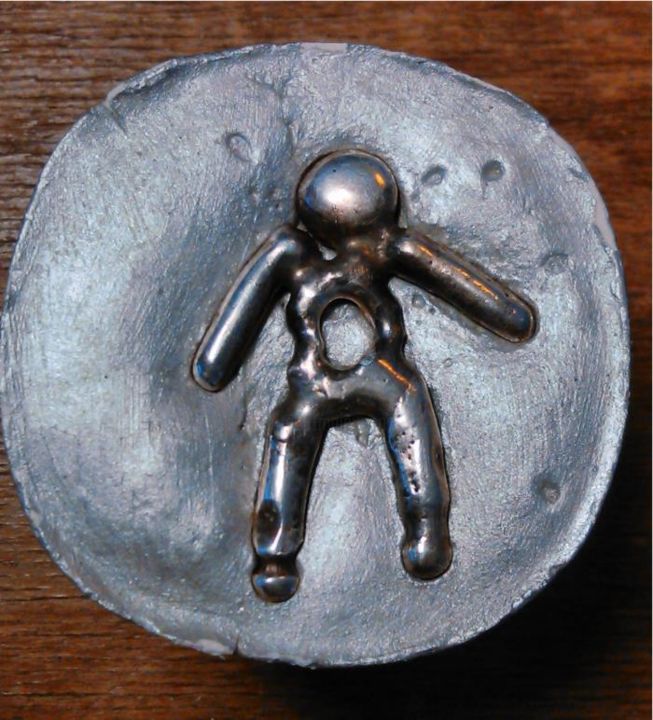 Sculpture titled "silverman" by Gil 2 Lérins, Original Artwork, Metals