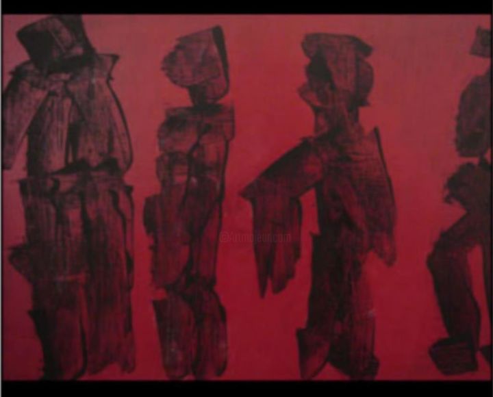 Peinture intitulée "trois et demi" par Gil 2 Lérins, Œuvre d'art originale, Acrylique