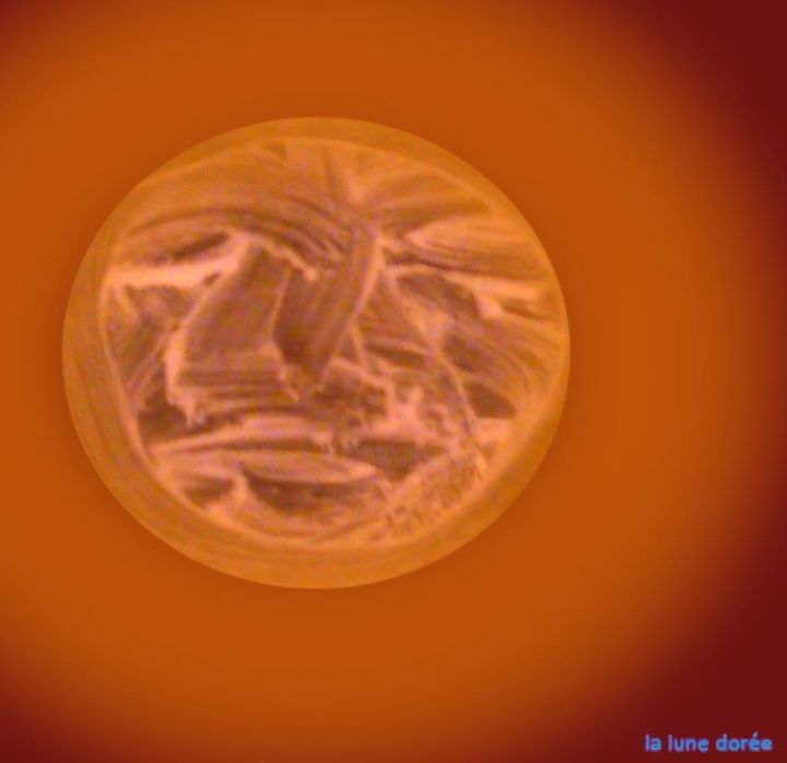Картина под названием "lune dorée" - Gil 2 Lérins, Подлинное произведение искусства, Акрил