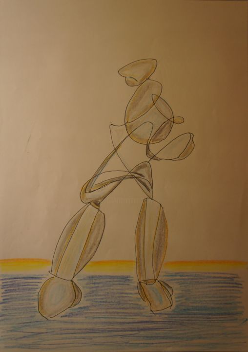 Drawing titled "voilure" by Gil 2 Lérins, Original Artwork, Pencil