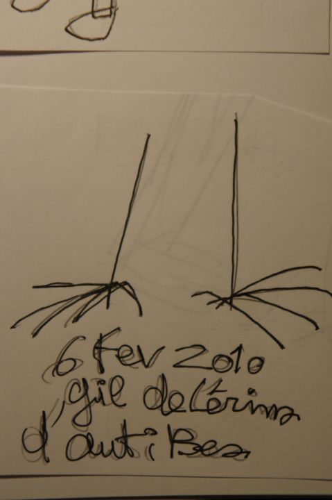 Dessin intitulée "mort le Coq, perdu…" par Gil 2 Lérins, Œuvre d'art originale, Crayon