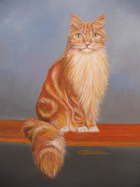 Painting titled "Chat" by Gil Bartolo, Original Artwork