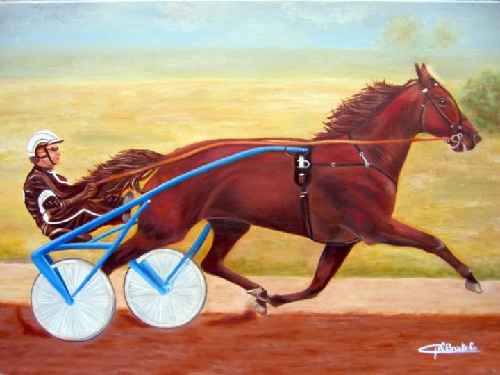 Pintura intitulada "Trotteur ( Vainqueu…" por Gil Bartolo, Obras de arte originais