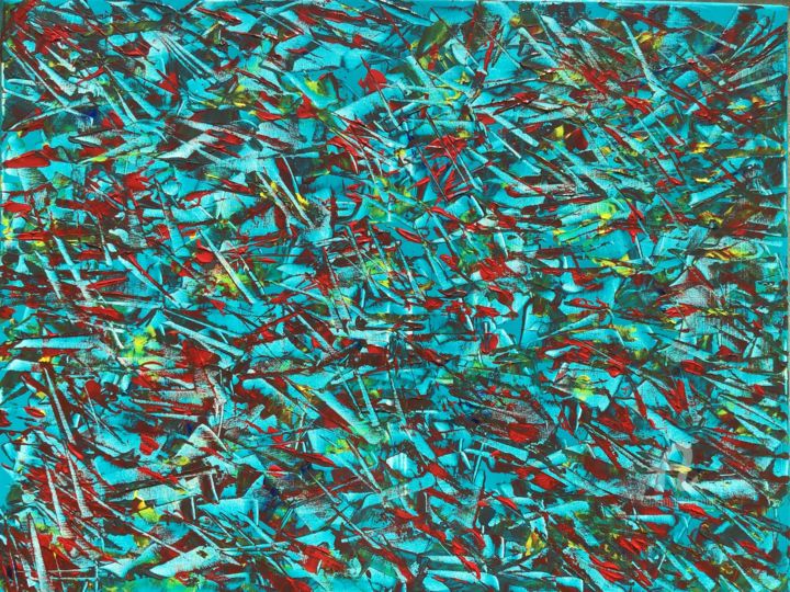 Painting titled "Turquoise" by Benoist, Original Artwork, Acrylic
