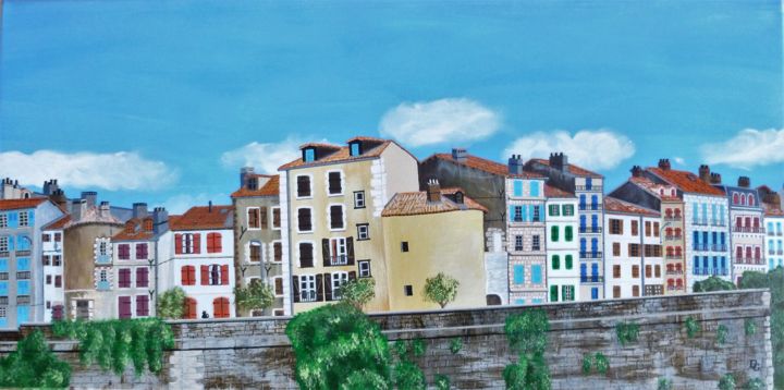 Painting titled "sur les remparts" by Gilbert Devesa, Original Artwork, Acrylic