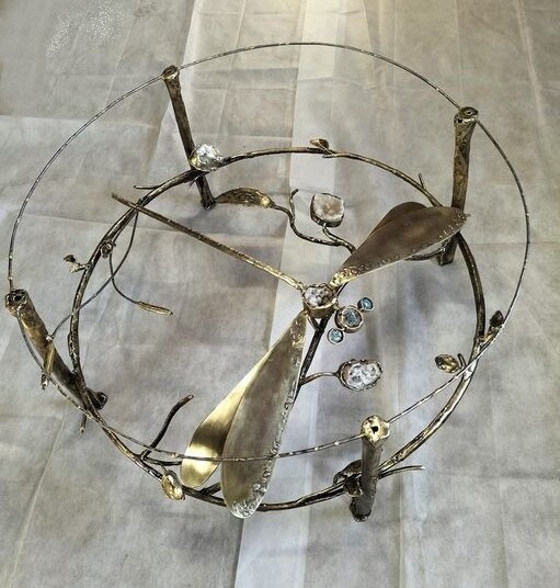 Design intitolato "Table-basse -Libell…" da Gilbert Liblin, Opera d'arte originale, Metalli