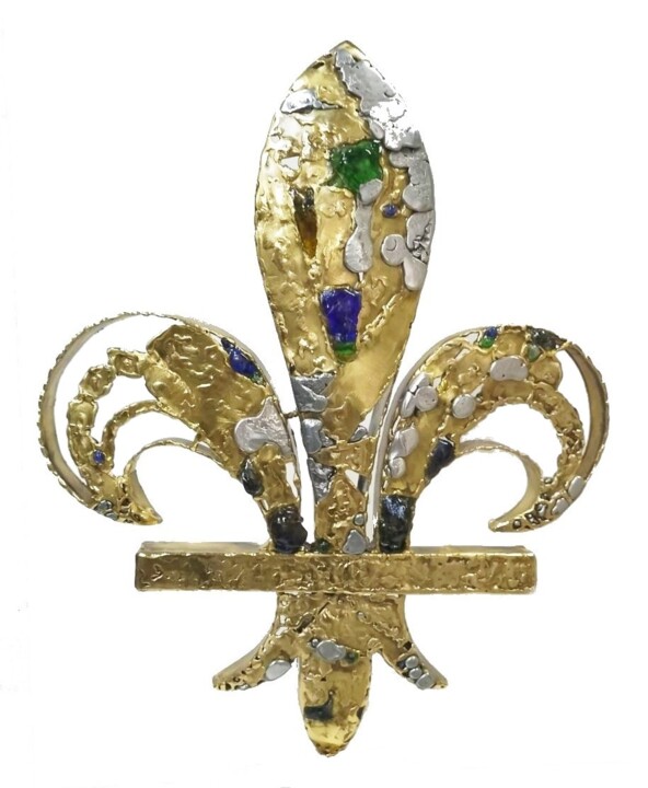 Sculpture titled "Fleur de Lys de VIL…" by Gilbert Liblin, Original Artwork, Metals