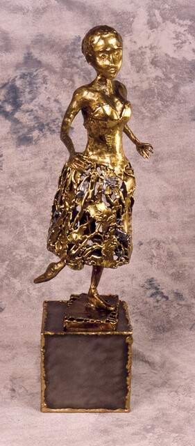 Sculpture intitulée "Gisèle en piédestal" par Gilbert Liblin, Œuvre d'art originale