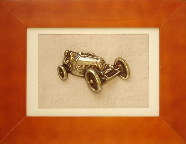 Sculpture titled "BUGATTI  37" by Gilbert Liblin, Original Artwork, Metals