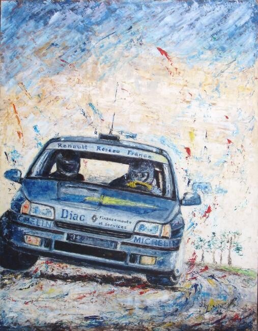 Peinture intitulée "RENAULT Clio Sport…" par Gilbert Liblin, Œuvre d'art originale, Huile