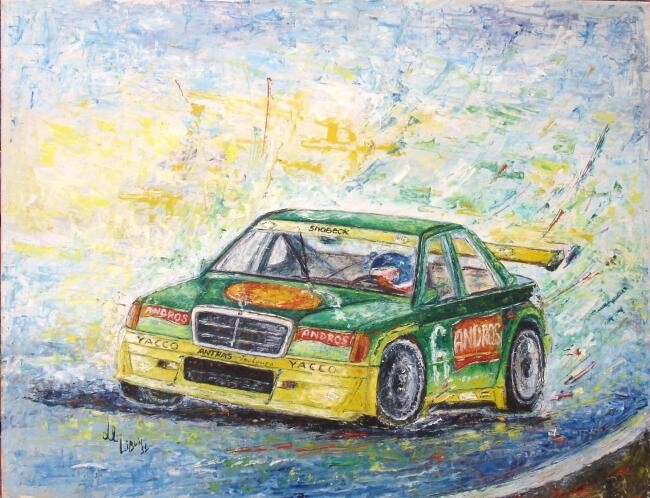 Pittura intitolato "MERCEDES Super Tour…" da Gilbert Liblin, Opera d'arte originale, Olio