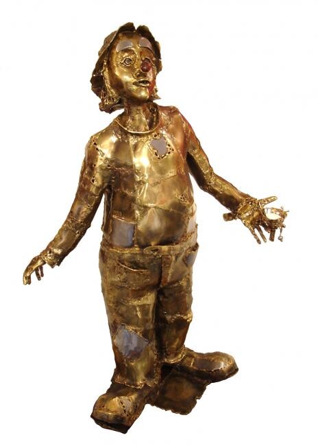Sculpture titled "Le clown de la Jean…" by Gilbert Liblin, Original Artwork, Metals
