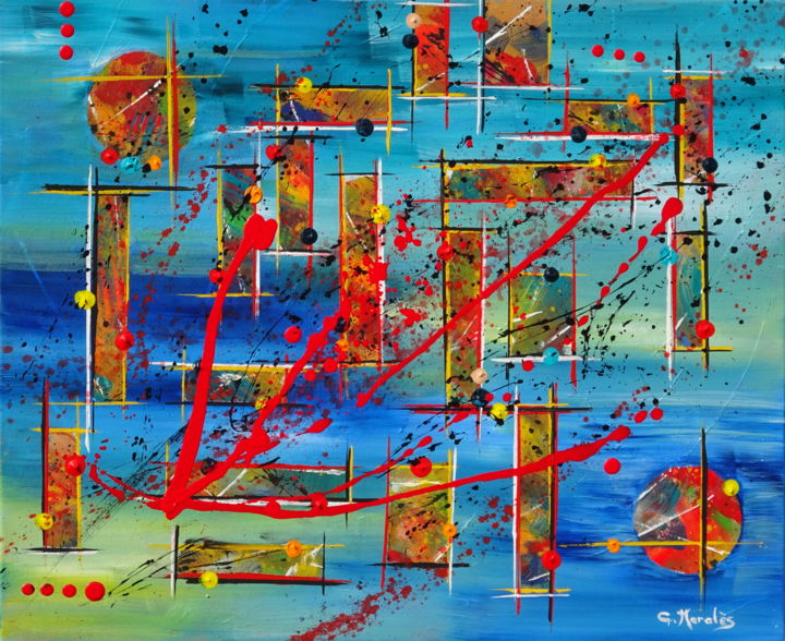 Peinture intitulée "Structure" par Gilbert Morales, Œuvre d'art originale, Acrylique