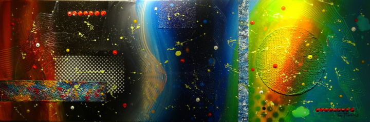 Painting titled "Cosmos" by Gilbert Morales, Original Artwork, Acrylic