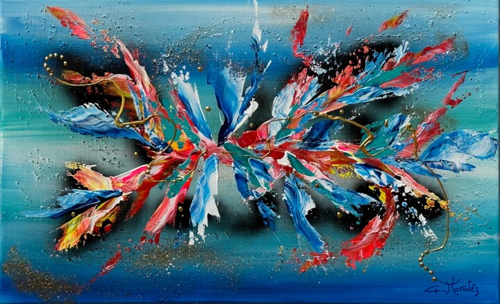 Painting titled "Atypique" by Gilbert Morales, Original Artwork, Acrylic Mounted on Plexiglass