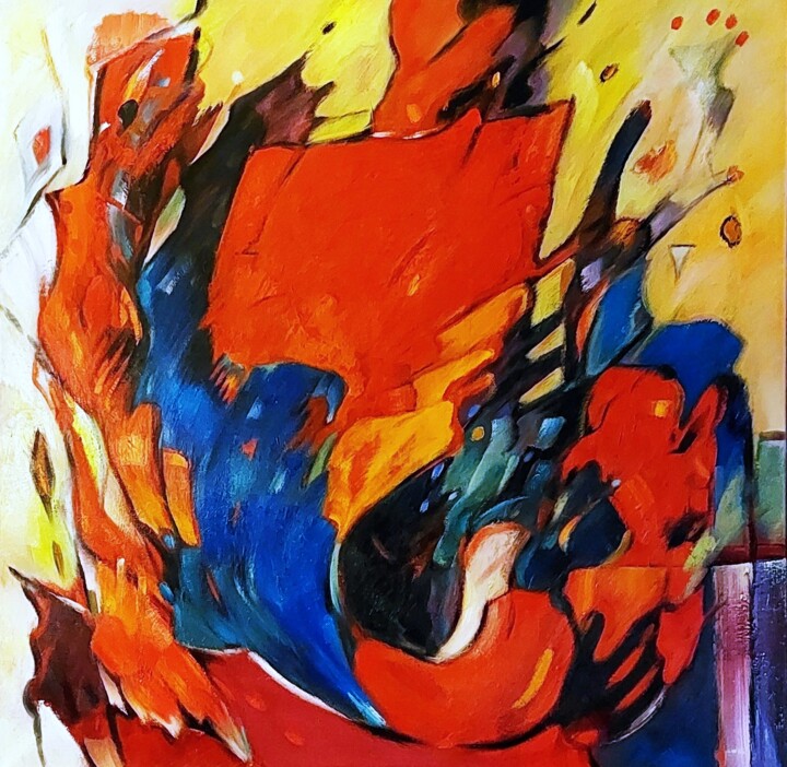 Картина под названием "Alegria 2" - Gilbert Swiggers, Подлинное произведение искусства, Масло