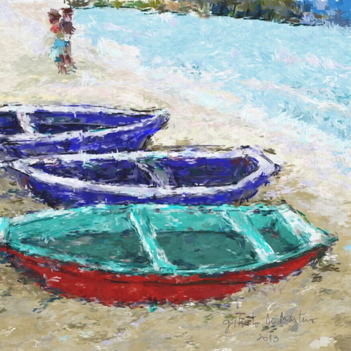 Digital Arts titled "Barcos" by Gilberto De Martino, Original Artwork