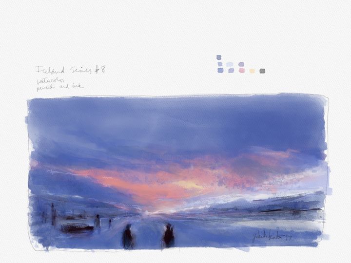 「Sunset」というタイトルのデジタルアーツ Gilberto De Martinoによって, オリジナルのアートワーク, デジタル絵画