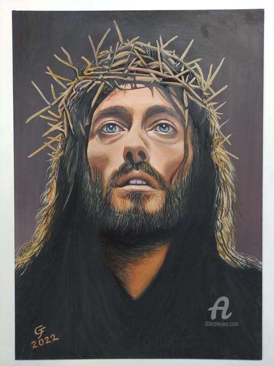Pintura titulada "JESUS" por Gilberto Farias, Obra de arte original, Acrílico