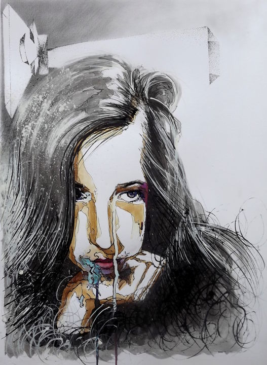 Drawing titled "Glaucia nº2" by Gilberto Marques, Original Artwork