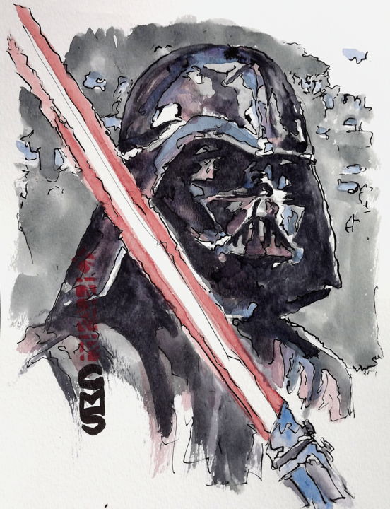 Drawing titled "Darth Vader - Star…" by Gilberto Marques, Original Artwork