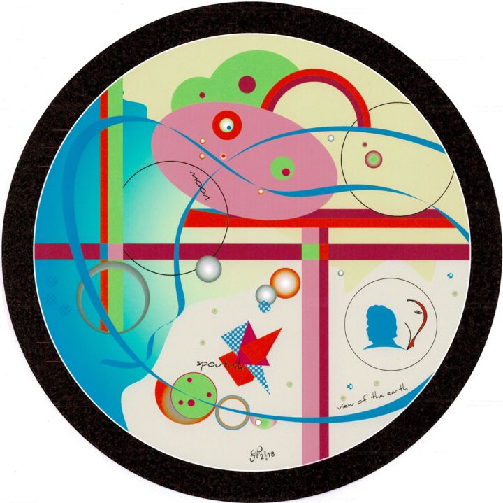 Digital Arts titled "" the world ... see…" by Gil'Ber Pautler, Original Art, 2D Digital Work Mounted on Stretcher frame