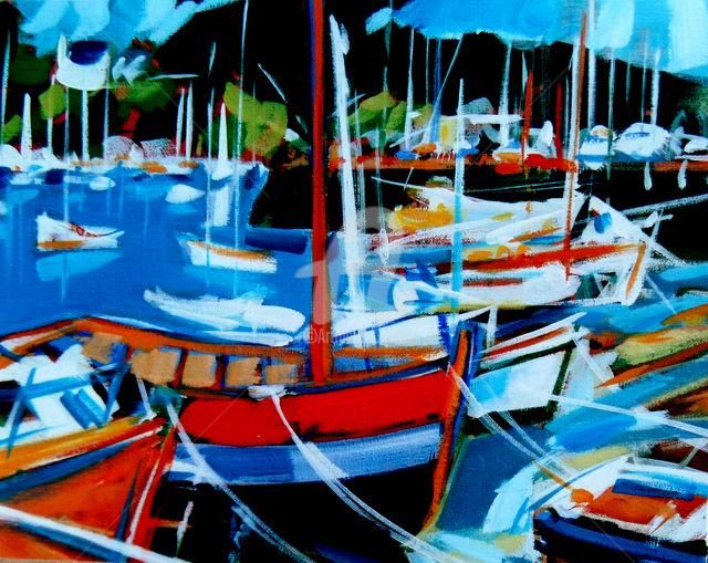 Peinture intitulée "PORT DE KERDRUC" par Gilbert Tymen, Œuvre d'art originale