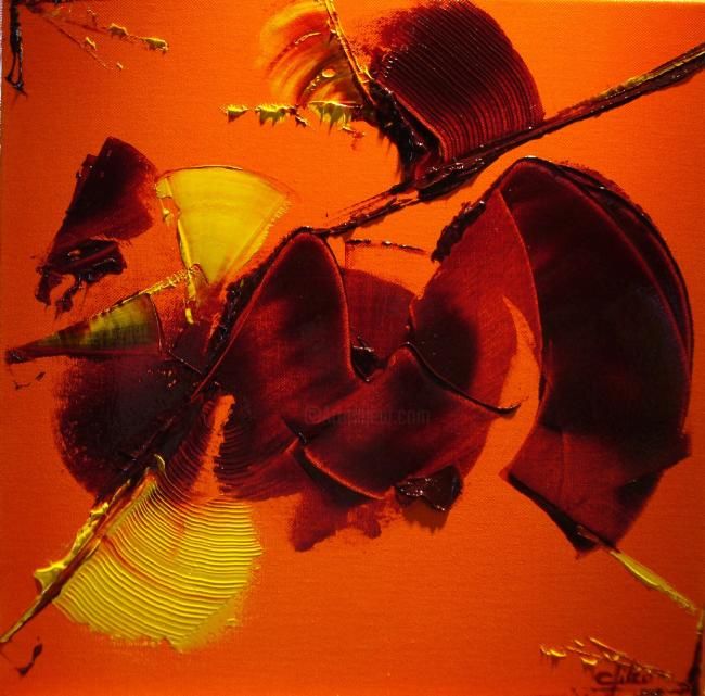 Pittura intitolato "Orange 1" da Gilco, Opera d'arte originale, Olio